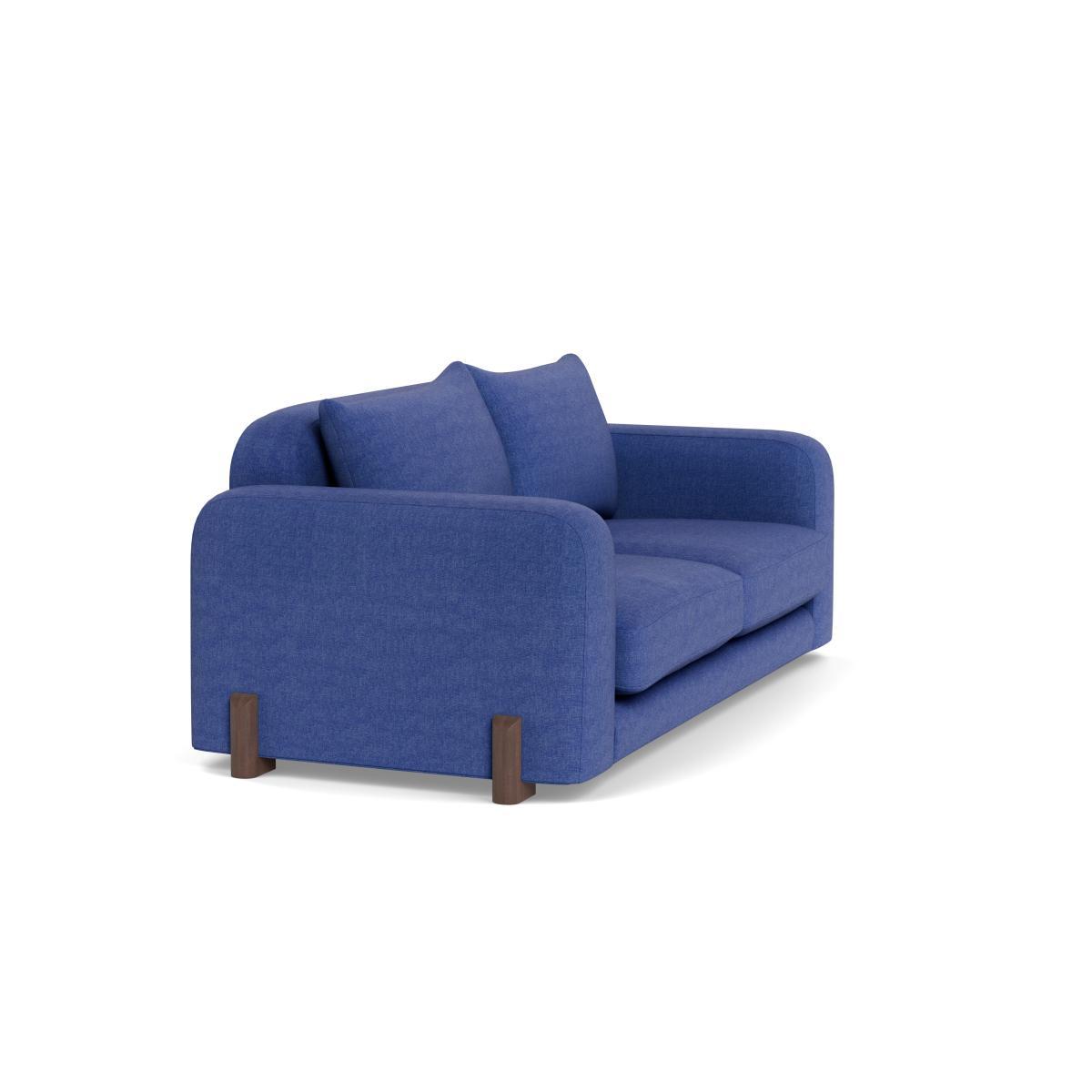 Heal's Nuvola 3 Seater Sofa Brushed Cotton Cobalt Walnut Stained Oak Feet - Heal's UK Furniture – image 2
