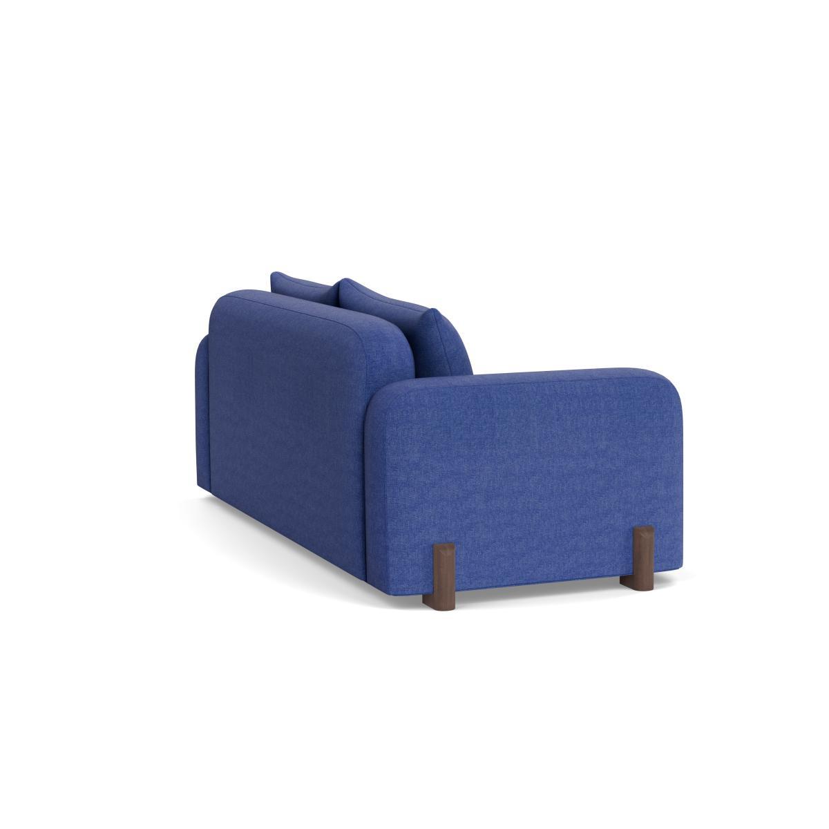 Heal's Nuvola 3 Seater Sofa Brushed Cotton Cobalt Walnut Stained Oak Feet - Heal's UK Furniture – image 4