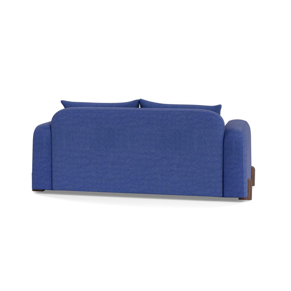 Heal's Nuvola 3 Seater Sofa Brushed Cotton Cobalt Walnut Stained Oak Feet - Heal's UK Furniture – image 5