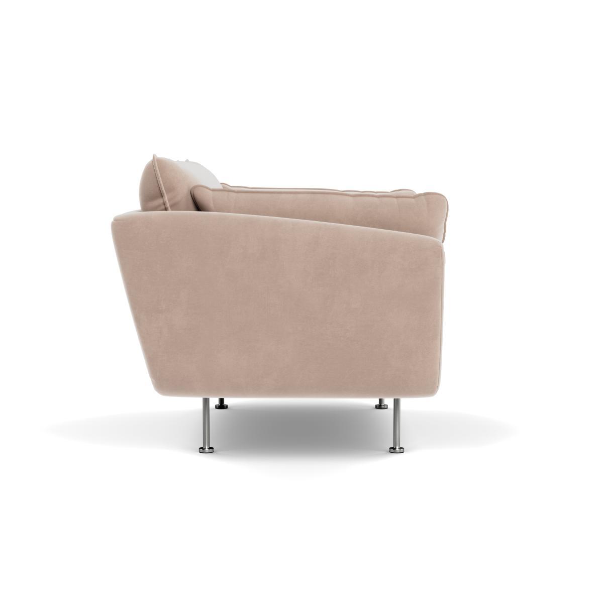 Heal's Allora Loveseat Smart Velvet Pebble Black Feet - Heal's UK Furniture – image 3