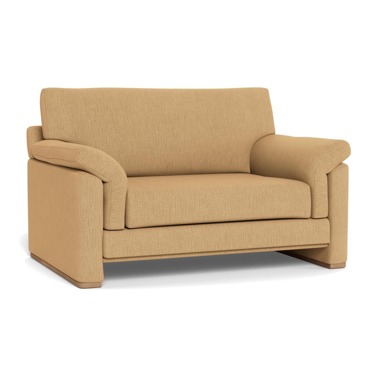 Heal's Paris II Loveseat Broadweave Putty Walnut Feet - Heal's UK Furniture – image 1