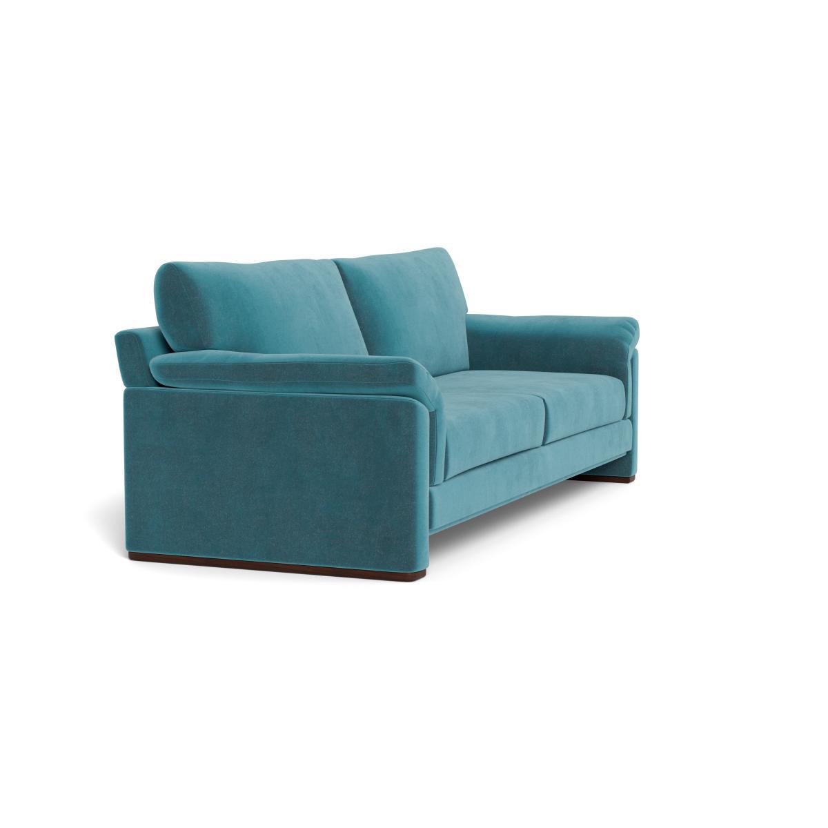 Heal's Paris II 4 Seater Sofa Smart Luxe Velvet Airforce Blue Walnut Feet - Heal's UK Furniture – image 2