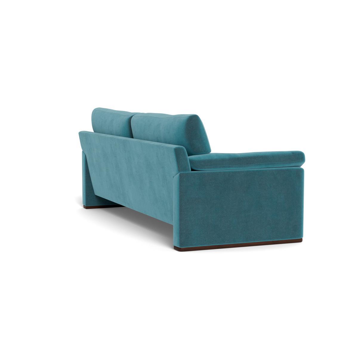 Heal's Paris II 4 Seater Sofa Smart Luxe Velvet Airforce Blue Walnut Feet - Heal's UK Furniture – image 4