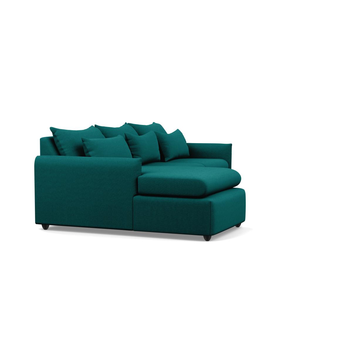 Heal's Pillow Medium LHF Corner Chaise Sofa Bed Brushed Cotton Pine Chestnut Stain Feet - Heal's UK Bedroom Furniture – image 2