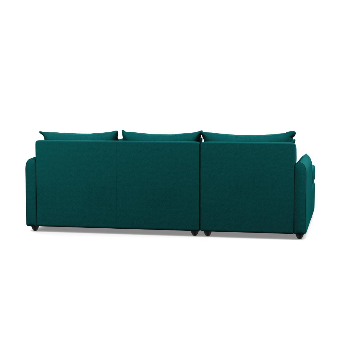 Heal's Pillow Medium LHF Corner Chaise Sofa Bed Brushed Cotton Pine Chestnut Stain Feet - Heal's UK Bedroom Furniture – image 5