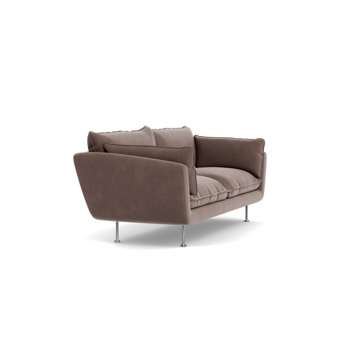 Heal's Allora 3 Seater Sofa Smart Velvet Mouse Brass Feet - Heal's UK Furniture – image 2