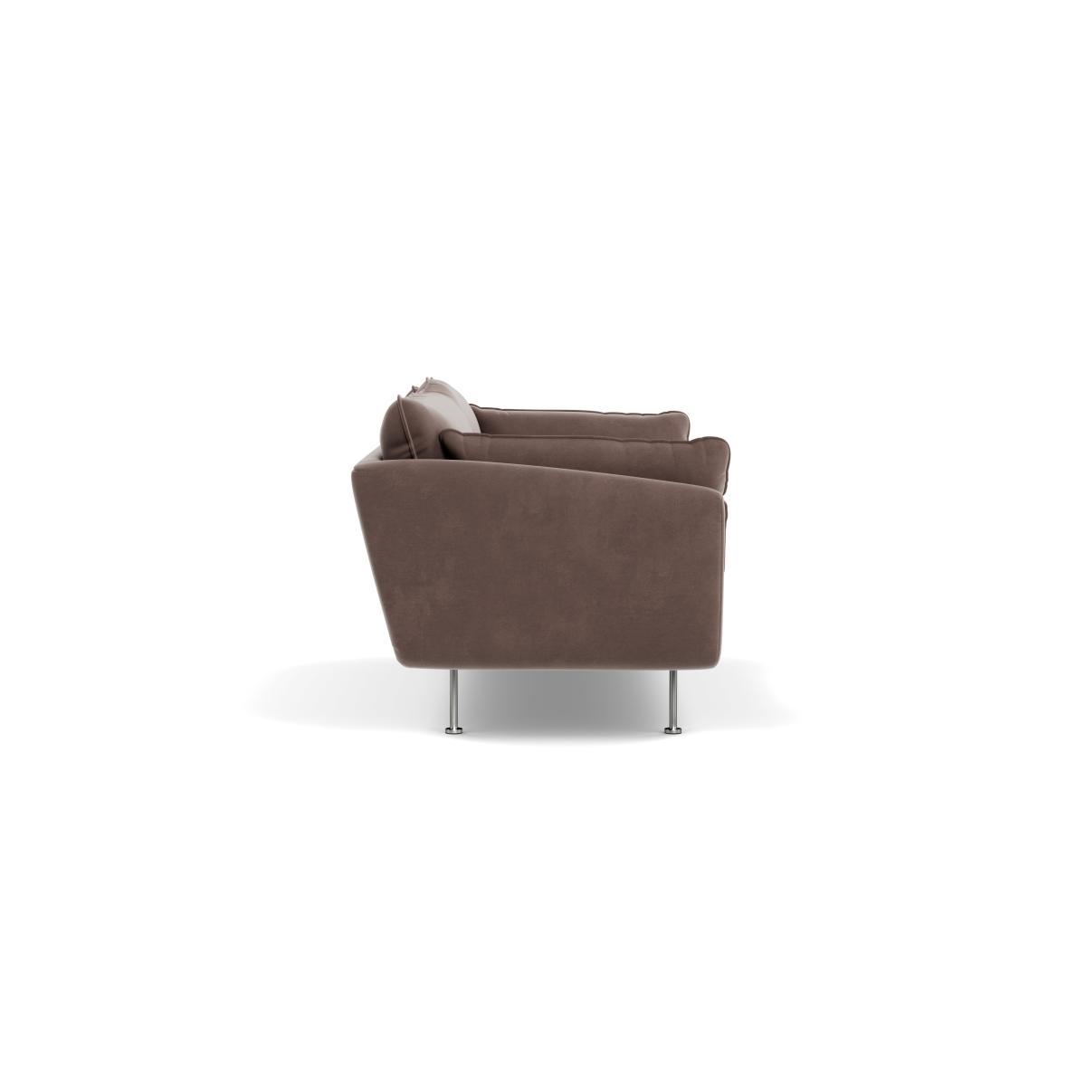 Heal's Allora 3 Seater Sofa Smart Velvet Mouse Brass Feet - Heal's UK Furniture – image 3