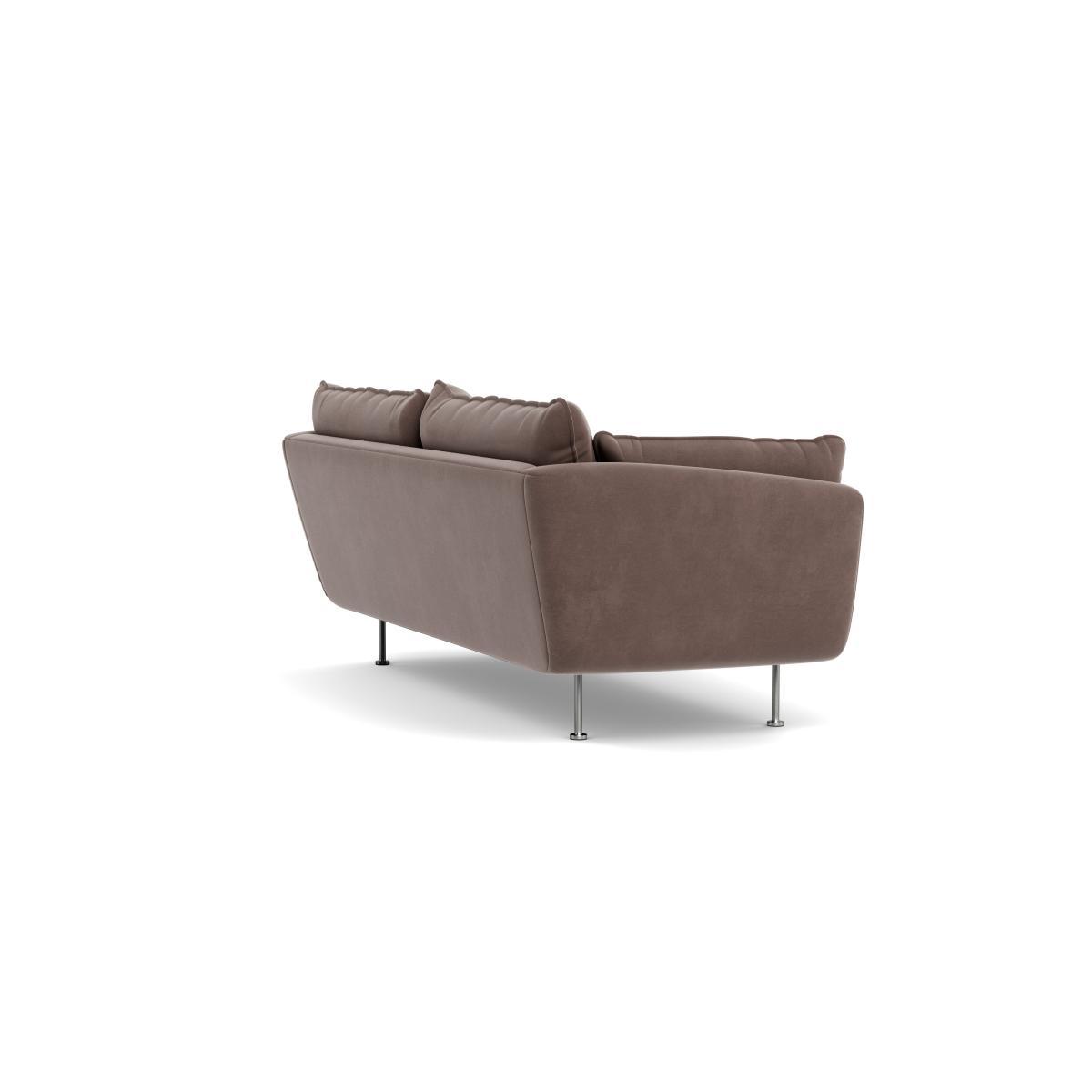 Heal's Allora 3 Seater Sofa Smart Velvet Mouse Brass Feet - Heal's UK Furniture – image 4