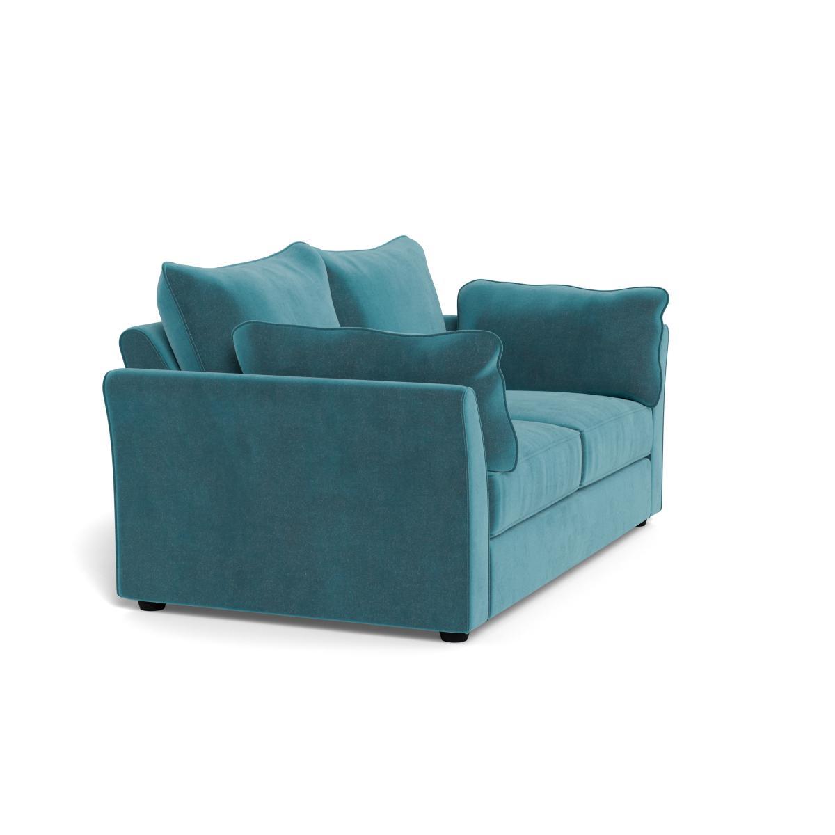 Heal's Tailor 3 Seater Sofa Smart Luxe Velvet Airforce Blue Natural Beech Feet - Heal's UK Furniture – image 2