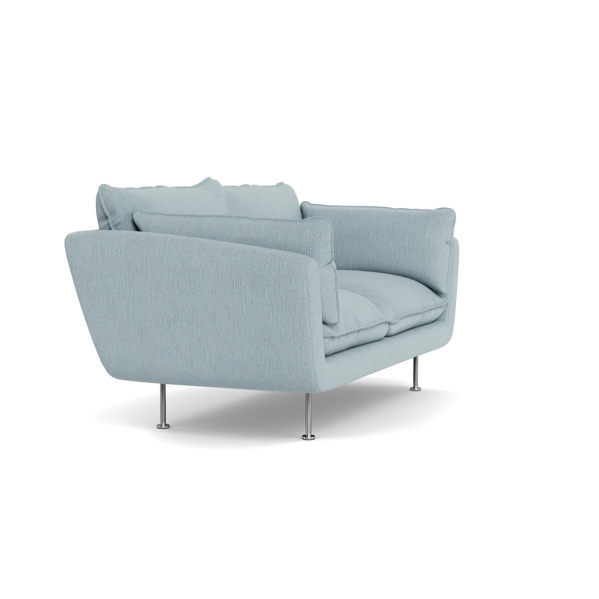 Heal's Allora 2 Seater Sofa Smart Linen Mix Duck Egg Stainless Steel Feet - Heal's UK Furniture – image 2