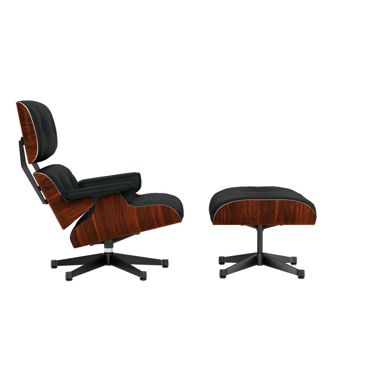 Vitra Eames Lounge Chair & Ottoman New Dims Black Pig. Walnut Polished Aluminium L.Natural Chocolate - Heal's UK Furniture – image 3