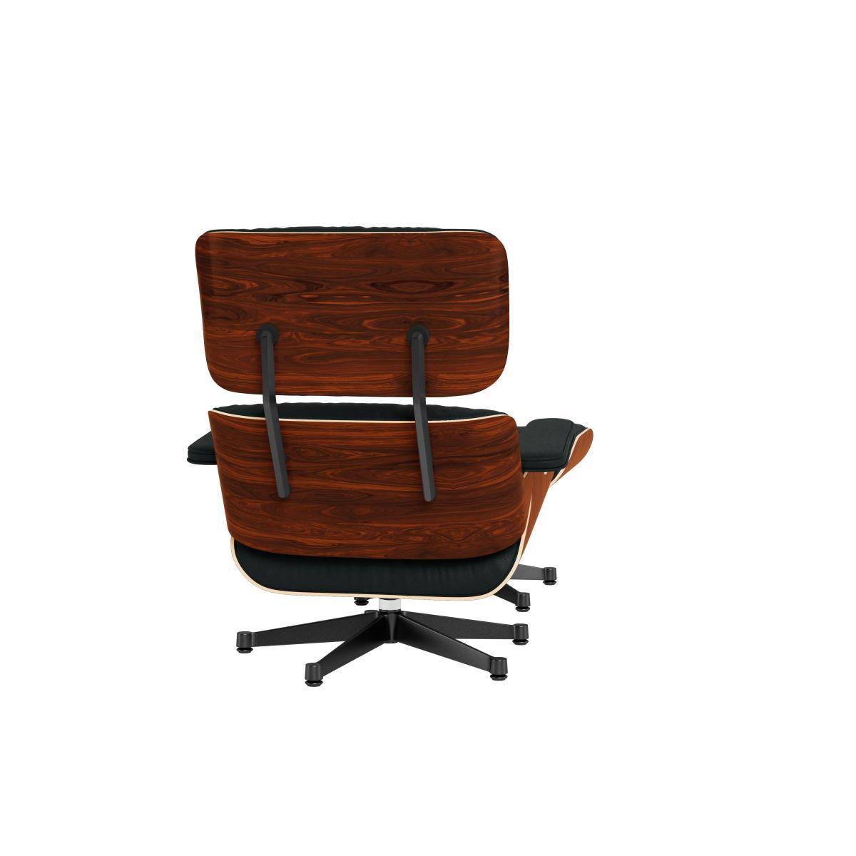 Vitra Eames Lounge Chair & Ottoman New Dims Black Pig. Walnut Polished Aluminium L.Natural Chocolate - Heal's UK Furniture – image 5
