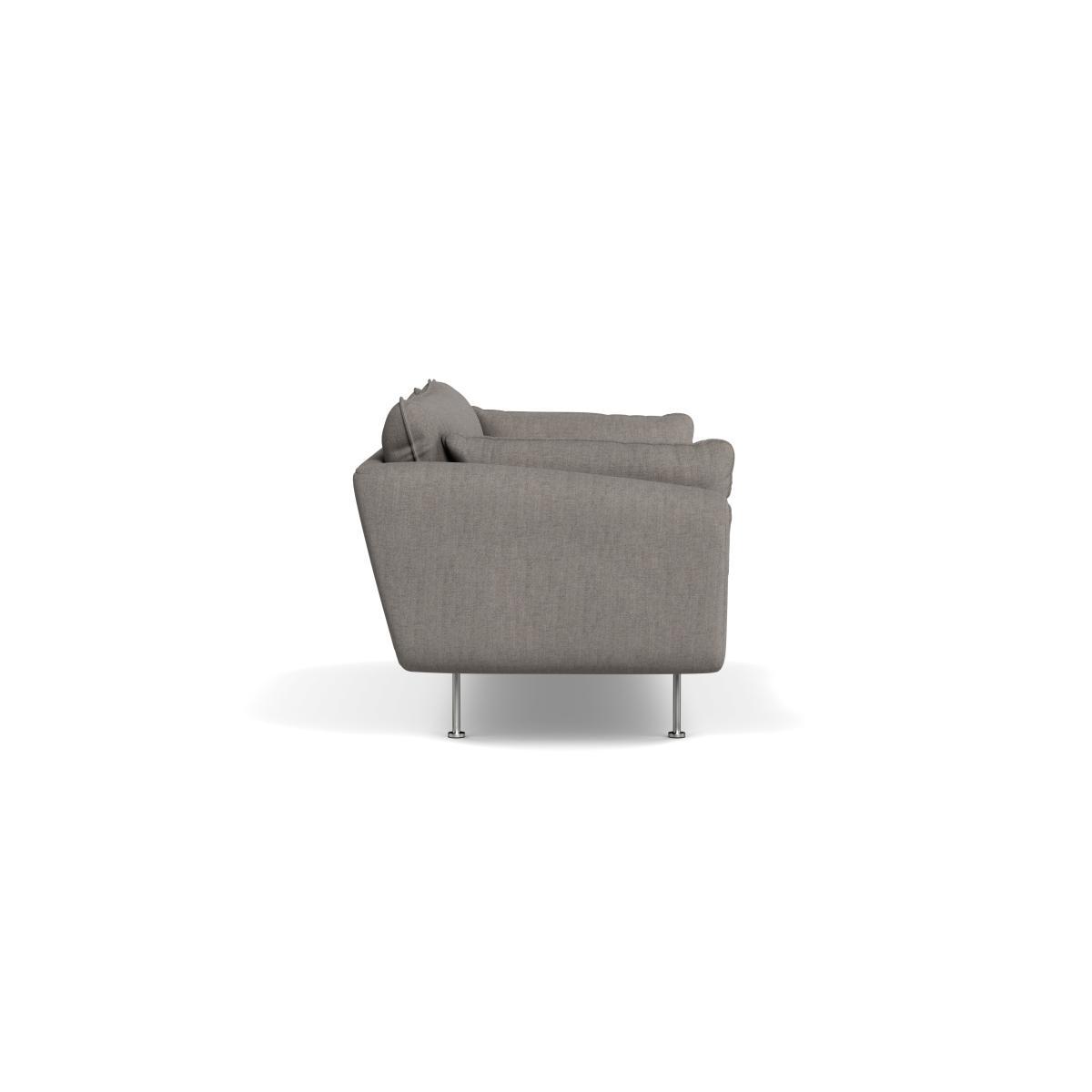 Heal's Allora 3 Seater Sofa Broad Weave Pebble Stainless Steel Feet - Heal's UK Furniture – image 3