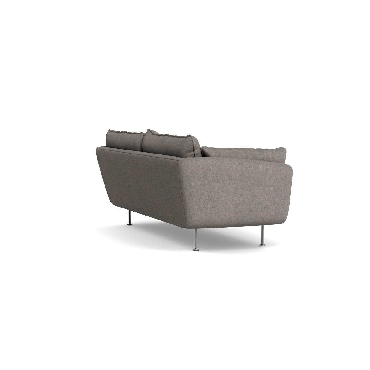 Heal's Allora 3 Seater Sofa Broad Weave Pebble Stainless Steel Feet - Heal's UK Furniture – image 4
