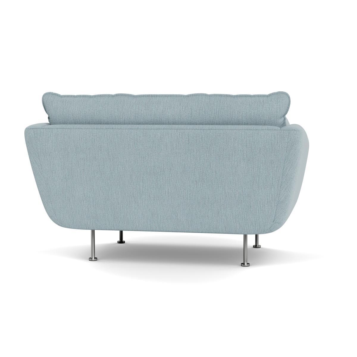 Heal's Allora Loveseat Smart Linen Mix Duck Egg Stainless Steel Feet - Heal's UK Furniture – image 5