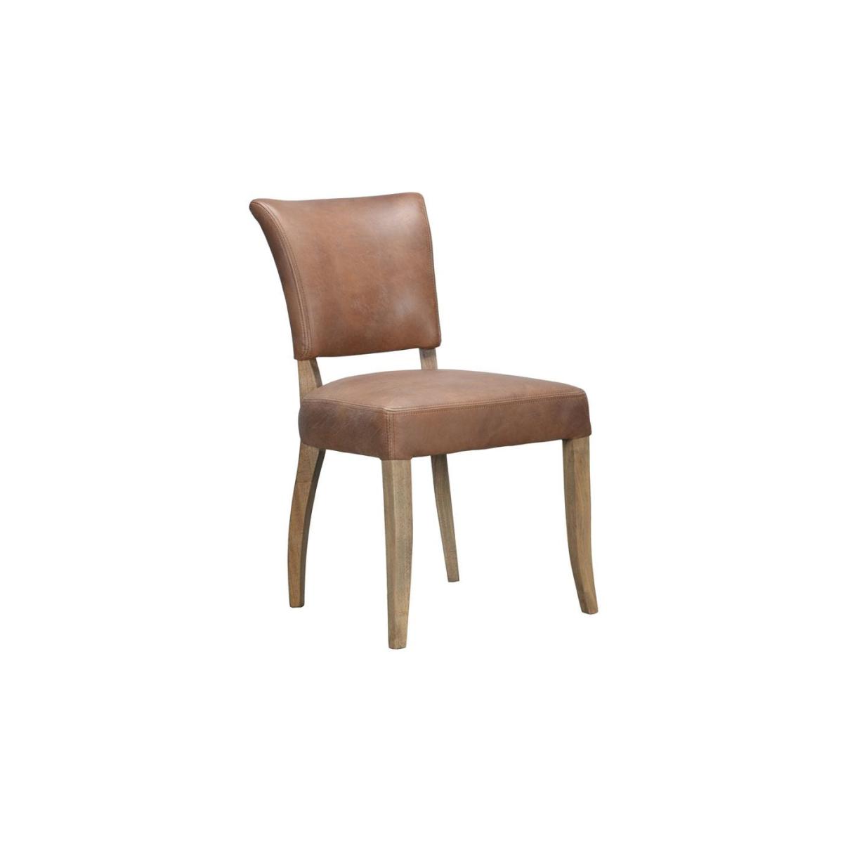 Timothy Oulton Mimi Dining Chair Antique Whiskey Leather Weathered Oak Legs - Heal's UK Furniture – image 3