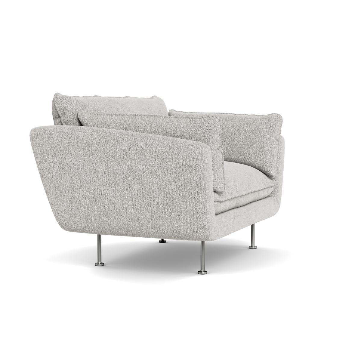 Heal's Allora Loveseat Chunky Boucle Ecru Stainless Steel Feet - Heal's UK Furniture – image 2