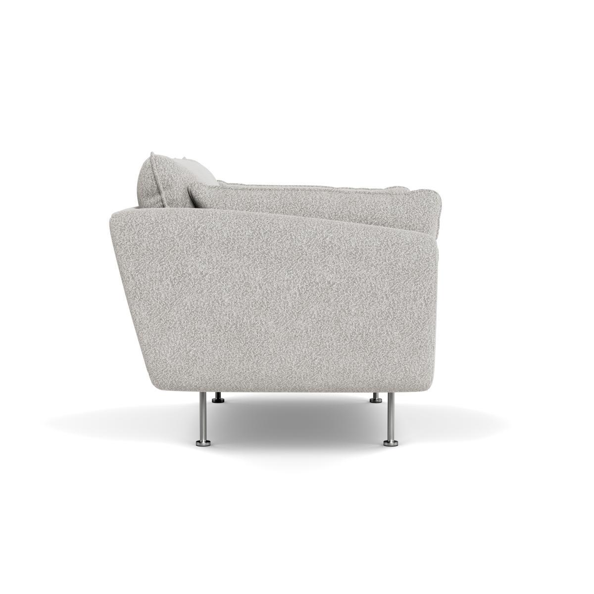 Heal's Allora Loveseat Chunky Boucle Ecru Stainless Steel Feet - Heal's UK Furniture – image 3
