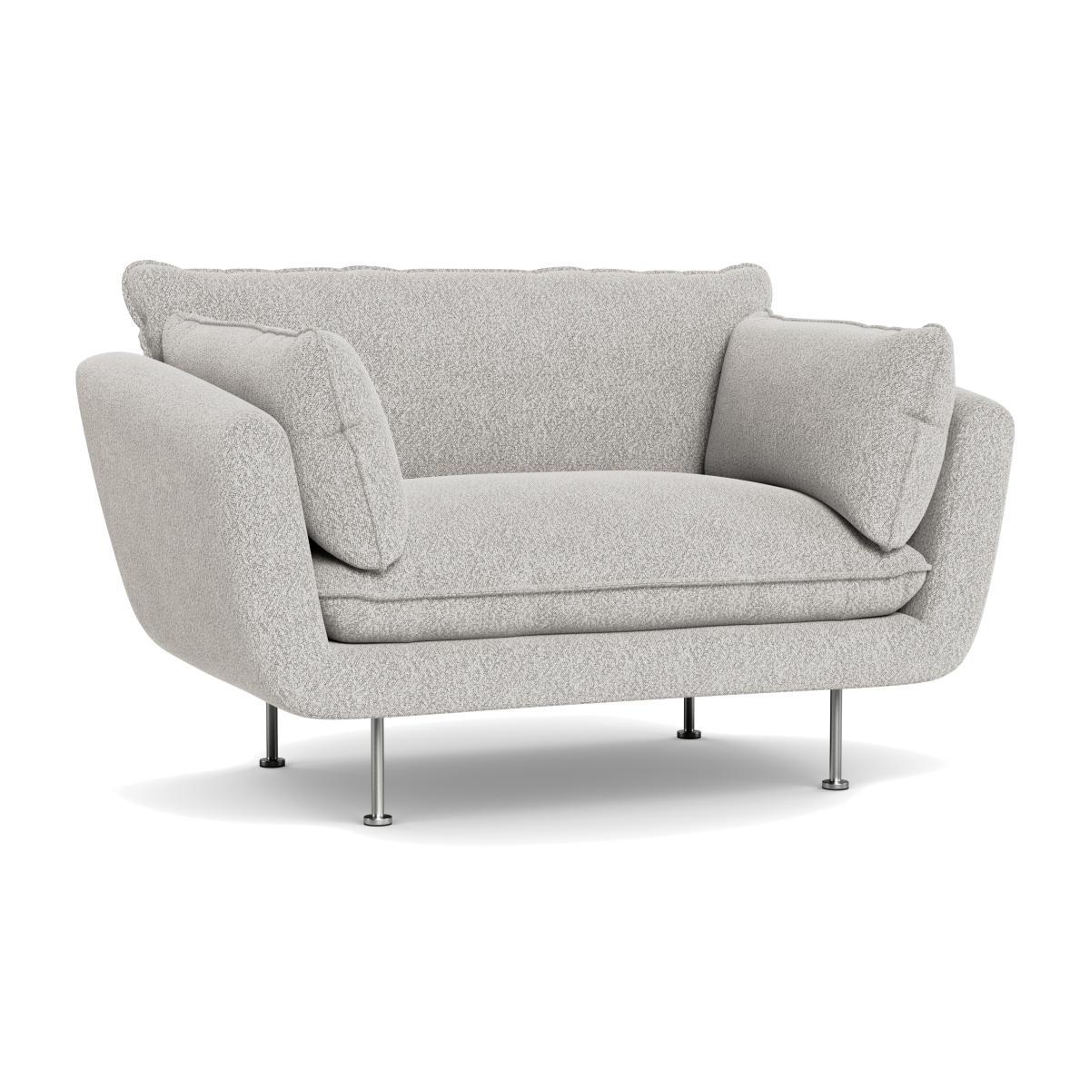 Heal's Allora Loveseat Chunky Boucle Ecru Stainless Steel Feet - Heal's UK Furniture – image 1