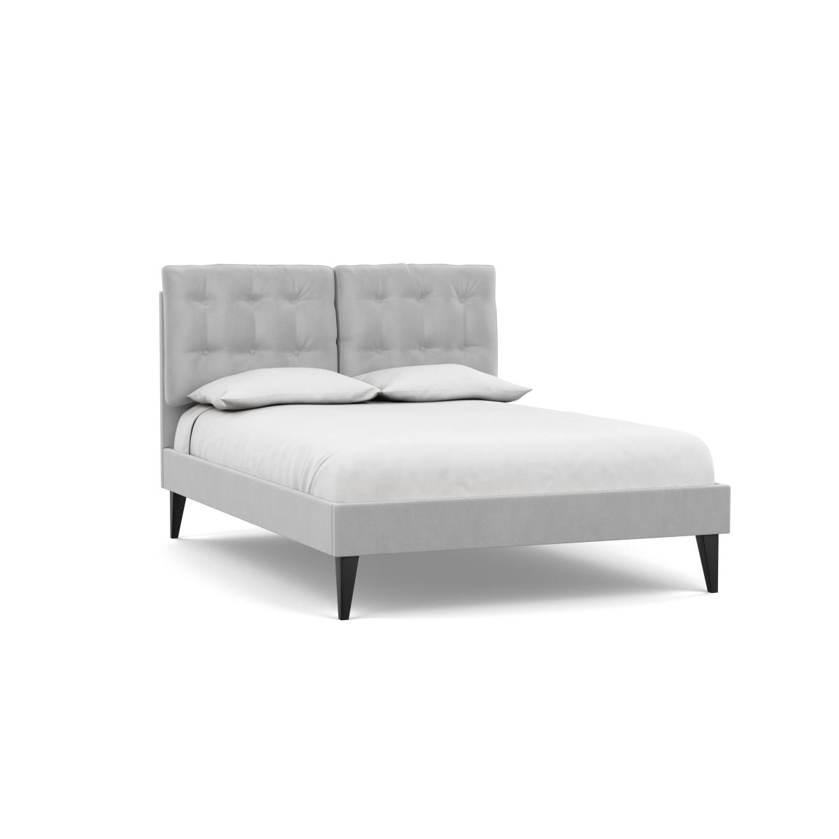 Heal's Mistral Double Bed Velvet Platinum Black Feet - Heal's UK Bedroom Furniture – image 2