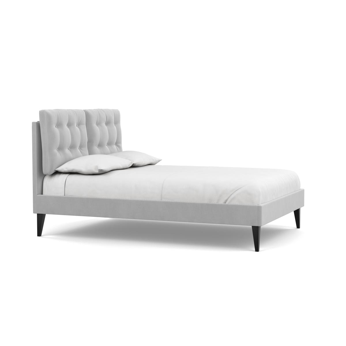 Heal's Mistral Double Bed Velvet Platinum Black Feet - Heal's UK Bedroom Furniture – image 3
