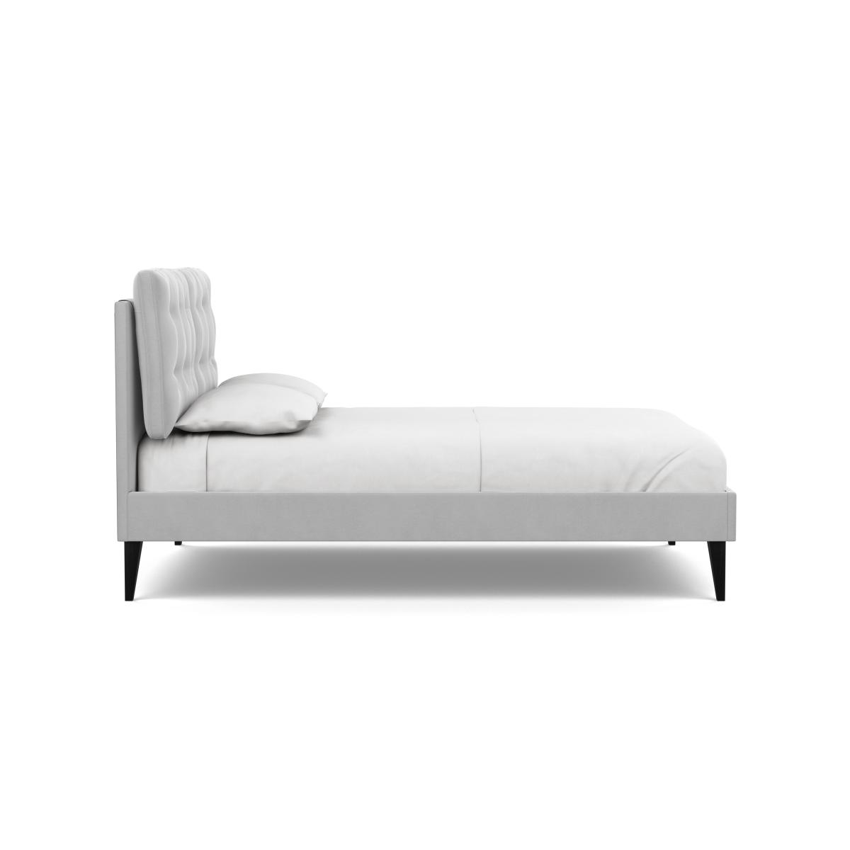 Heal's Mistral Double Bed Velvet Platinum Black Feet - Heal's UK Bedroom Furniture – image 4