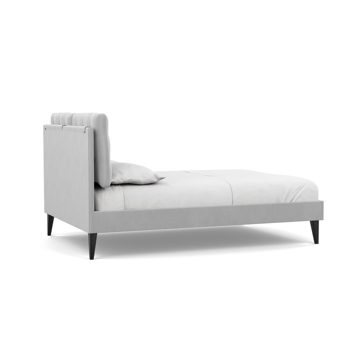 Heal's Mistral Double Bed Velvet Platinum Black Feet - Heal's UK Bedroom Furniture – image 5