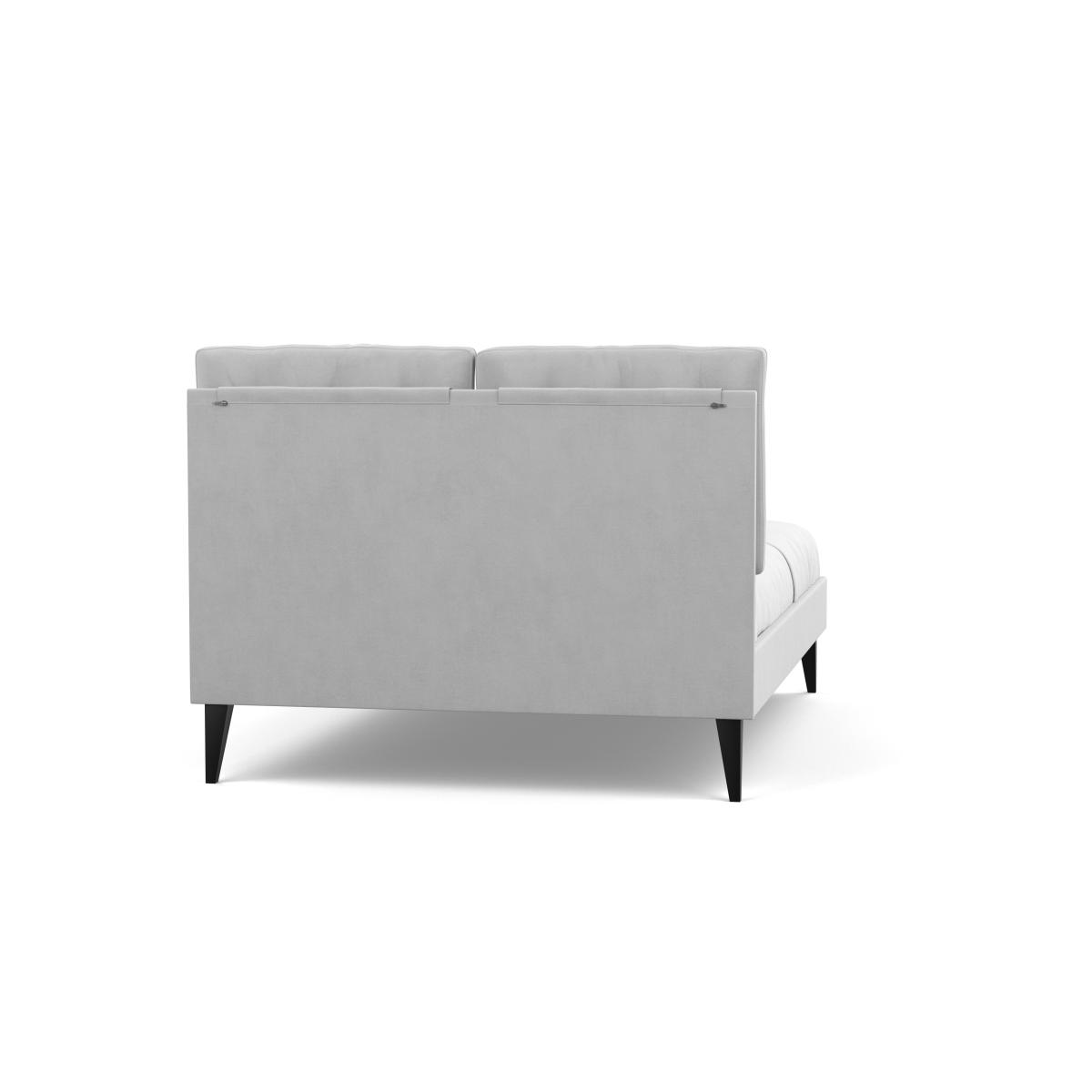 Heal's Mistral Double Bed Velvet Platinum Black Feet - Heal's UK Bedroom Furniture – image 6