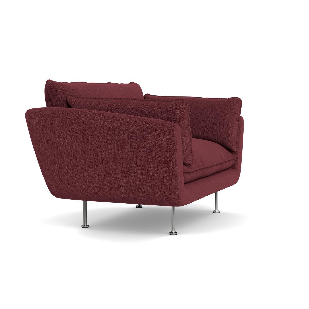 Heal's Allora Loveseat Smart Linen Mix Maroon Stainless Steel Feet - Heal's UK Furniture – image 2