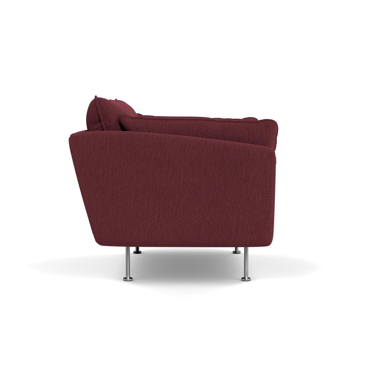 Heal's Allora Loveseat Smart Linen Mix Maroon Stainless Steel Feet - Heal's UK Furniture – image 3