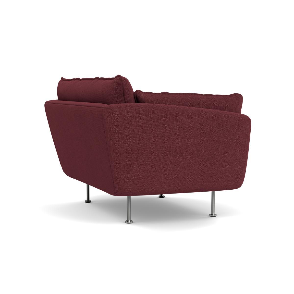Heal's Allora Loveseat Smart Linen Mix Maroon Stainless Steel Feet - Heal's UK Furniture – image 4