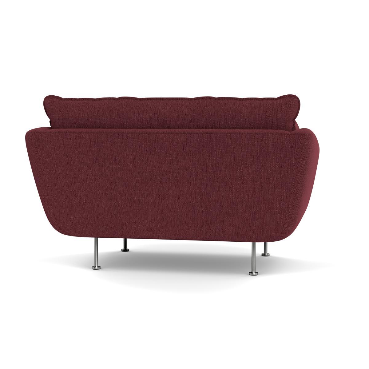 Heal's Allora Loveseat Smart Linen Mix Maroon Stainless Steel Feet - Heal's UK Furniture – image 5