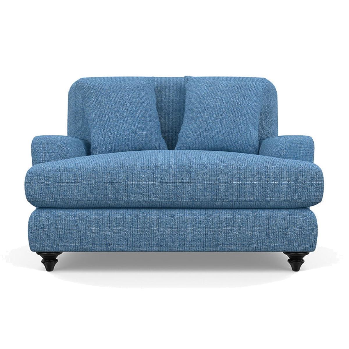 Heal's Hampstead Loveseat Tejo Recycled Cobalt Black Painted Feet - Heal's UK Furniture