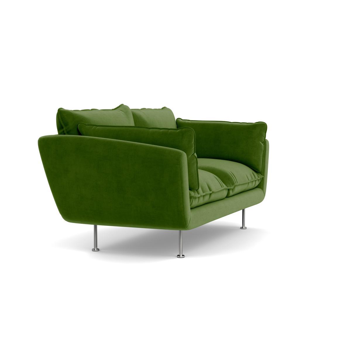 Heal's Allora 2 Seater Sofa Smart Luxe Velvet Grass Brass Feet - Heal's UK Furniture – image 2