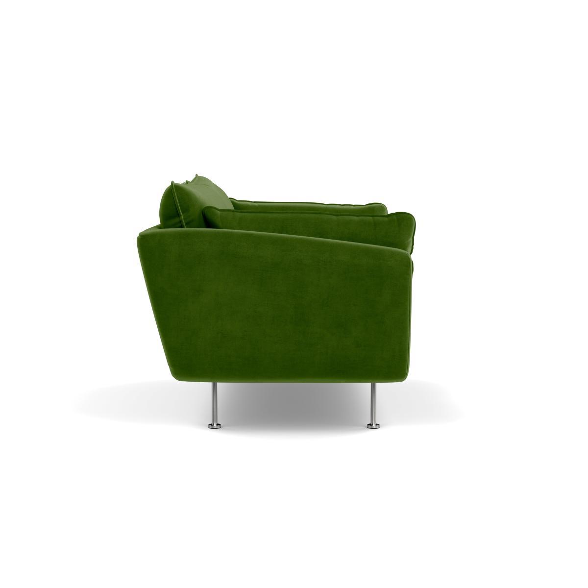 Heal's Allora 2 Seater Sofa Smart Luxe Velvet Grass Brass Feet - Heal's UK Furniture – image 3