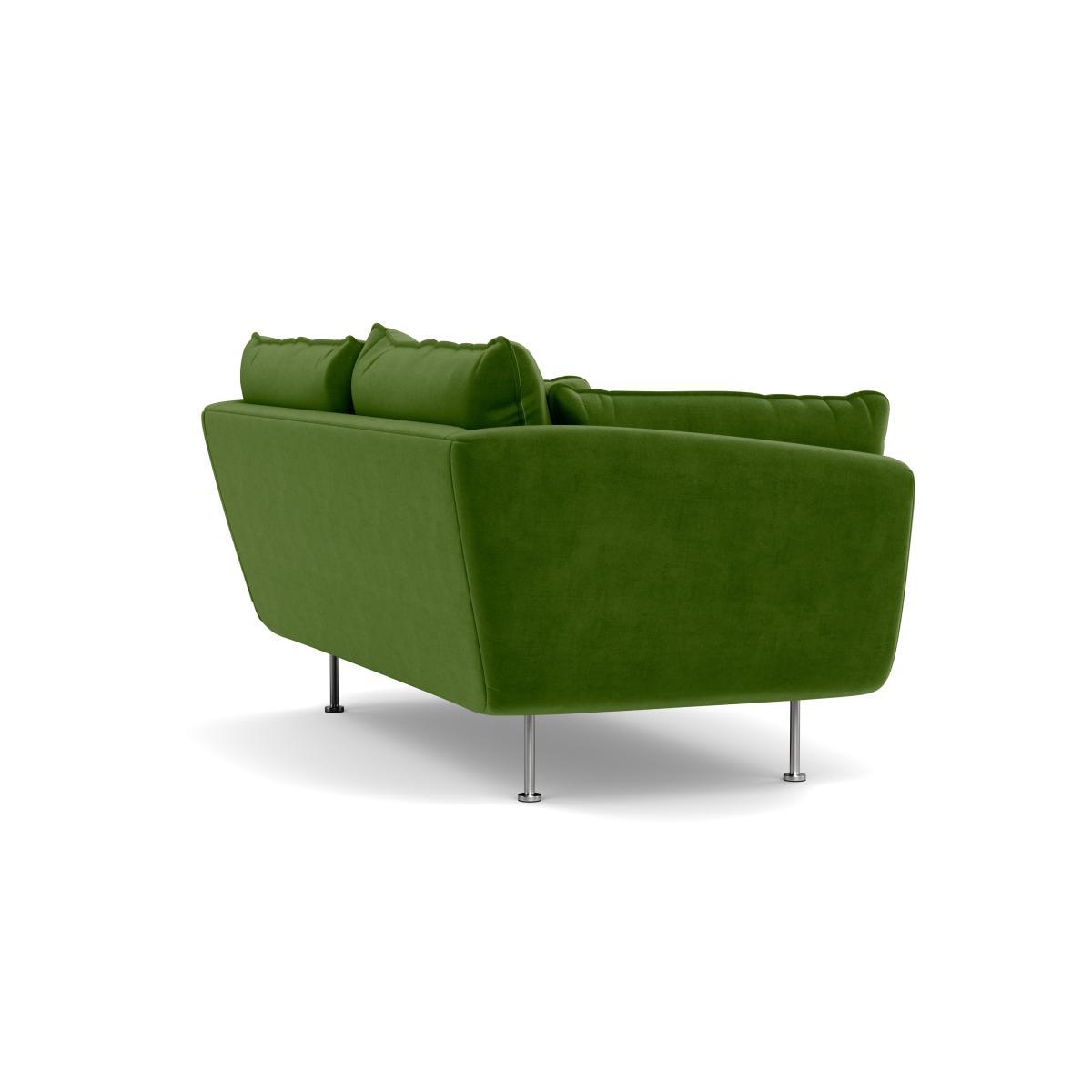 Heal's Allora 2 Seater Sofa Smart Luxe Velvet Grass Brass Feet - Heal's UK Furniture – image 4
