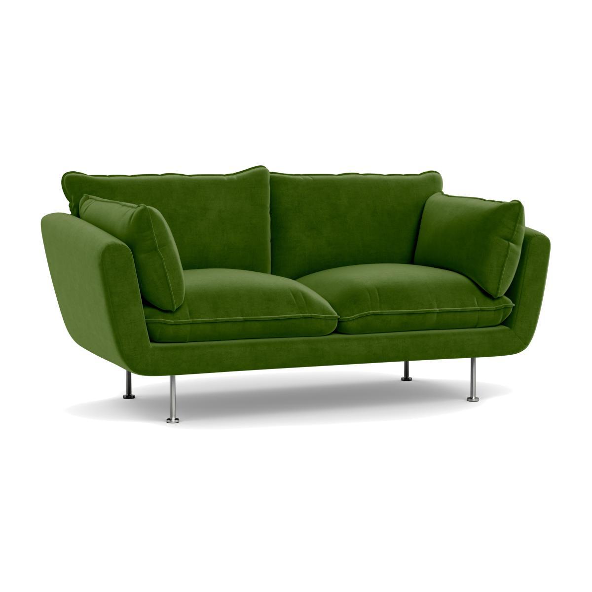 Heal's Allora 2 Seater Sofa Smart Luxe Velvet Grass Brass Feet - Heal's UK Furniture – image 1