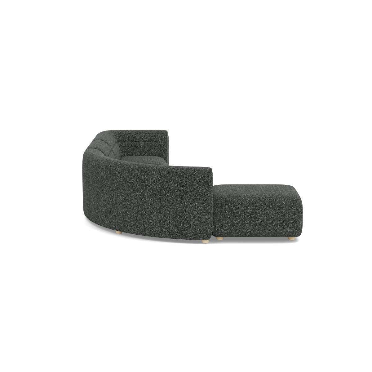 Heal's Lilli Left Hand Facing Curved Corner Sofa Linen Mix Dark Grey Natural Ash Feet - Heal's UK Furniture – image 3