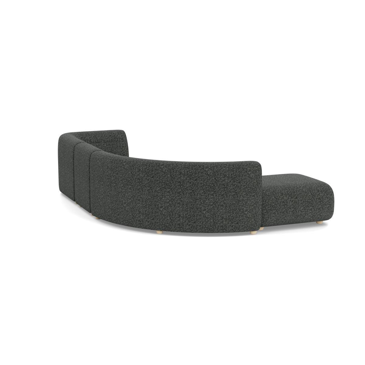 Heal's Lilli Left Hand Facing Curved Corner Sofa Linen Mix Dark Grey Natural Ash Feet - Heal's UK Furniture – image 4