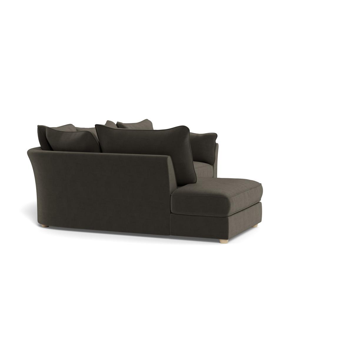 Heal's Tailor Left Hand Facing Corner Sofa In Velvet Charcoal Natural Ash Feet - Heal's UK Furniture – image 2