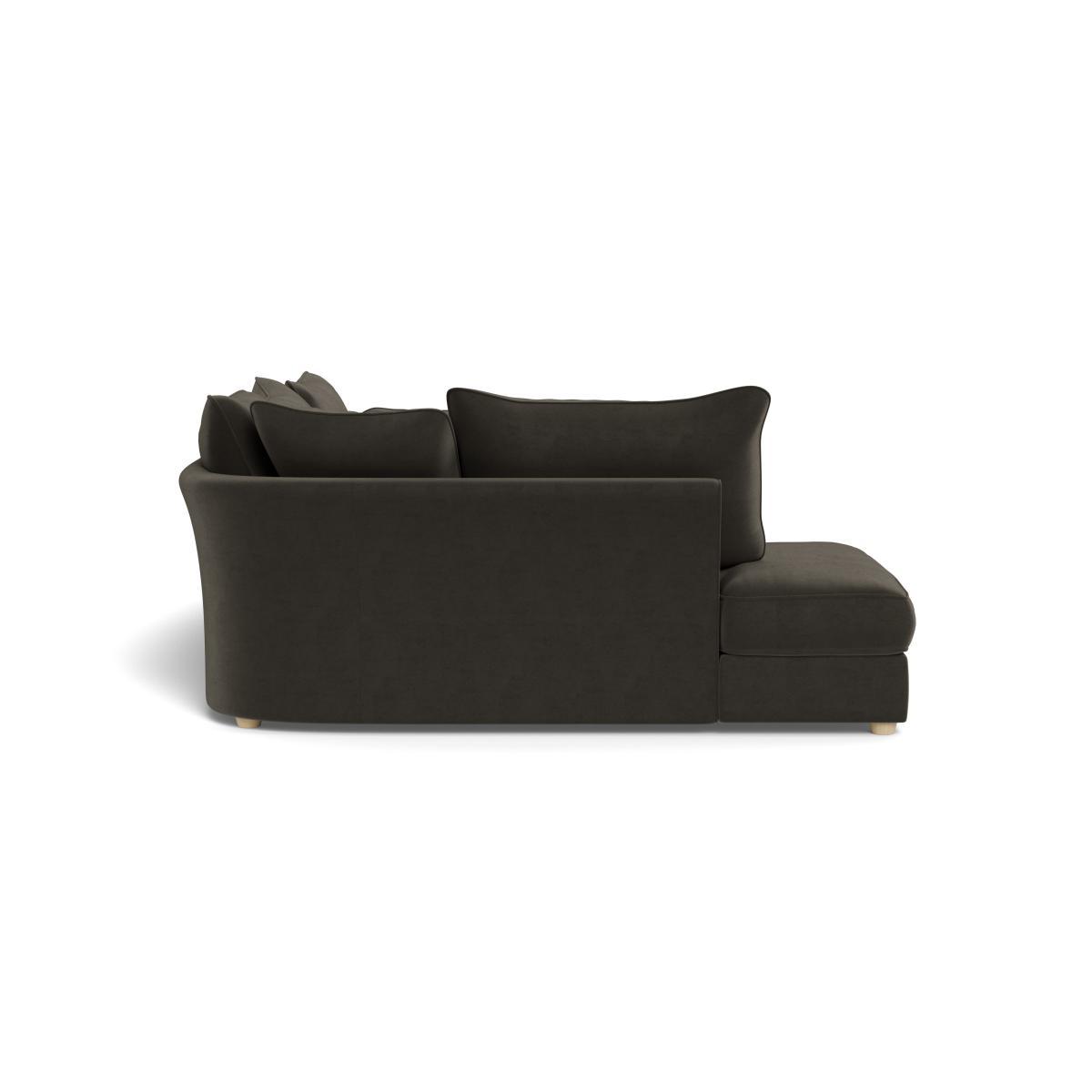 Heal's Tailor Left Hand Facing Corner Sofa In Velvet Charcoal Natural Ash Feet - Heal's UK Furniture – image 3