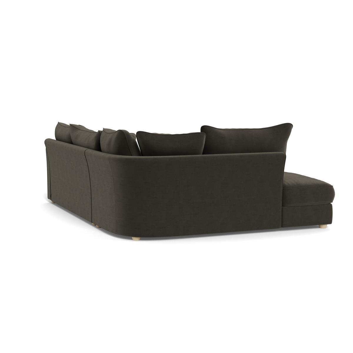 Heal's Tailor Left Hand Facing Corner Sofa In Velvet Charcoal Natural Ash Feet - Heal's UK Furniture – image 4