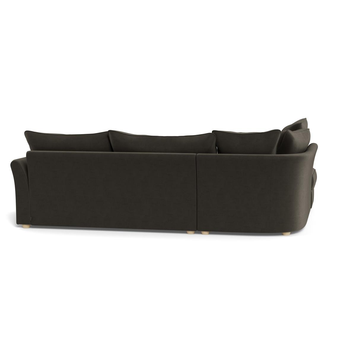 Heal's Tailor Left Hand Facing Corner Sofa In Velvet Charcoal Natural Ash Feet - Heal's UK Furniture – image 5