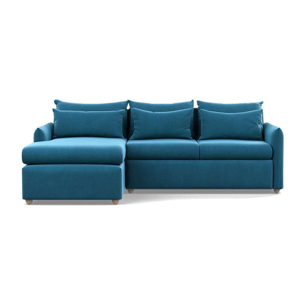 Heal's Pillow Medium LHF Corner Chaise Sofa Bed Smart Velvet Ocean Natural Feet - Heal's UK Bedroom Furniture – image 1