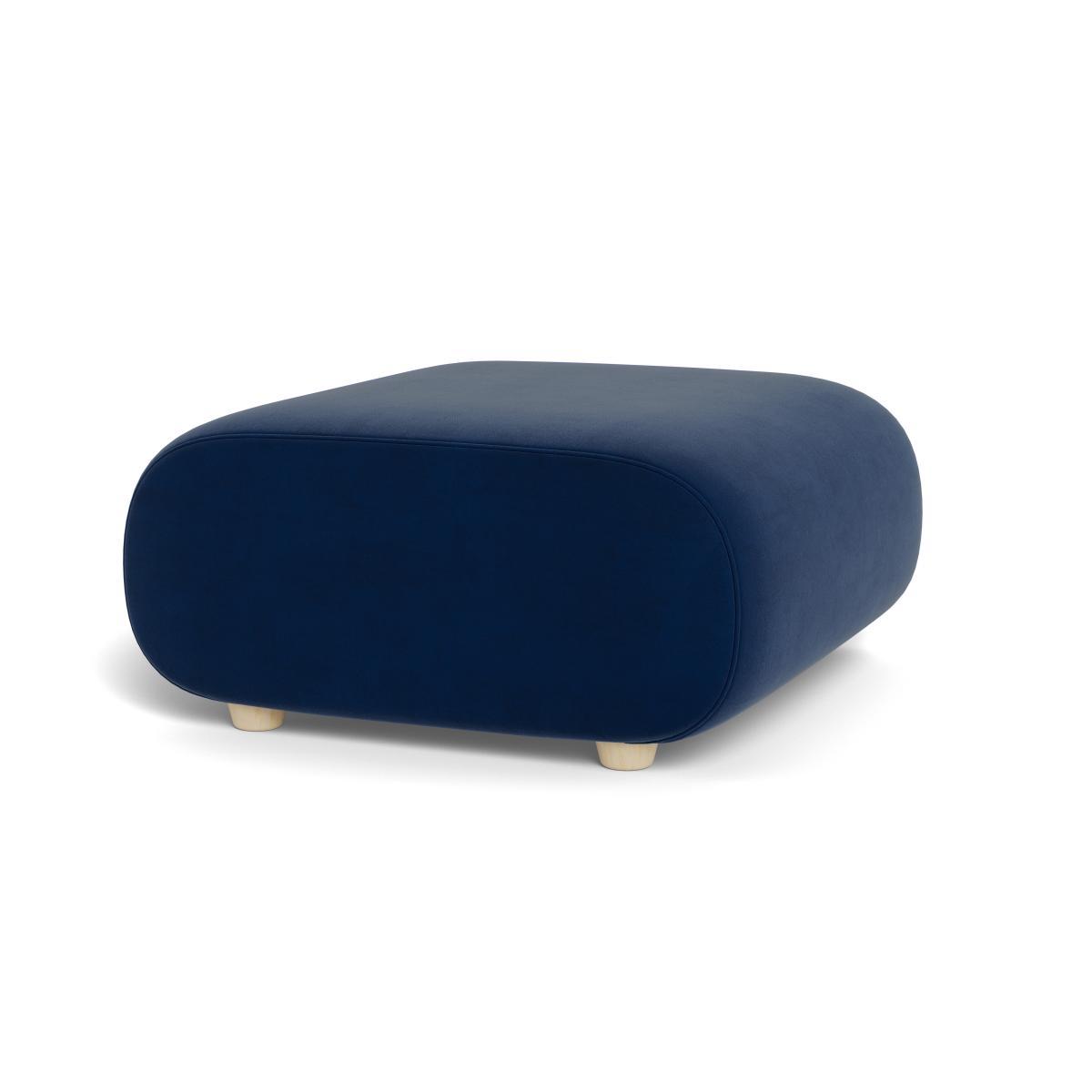 Heal's Lilli Ottoman Boucle Indigo Natural Ash Feet - Heal's UK Furniture – image 2