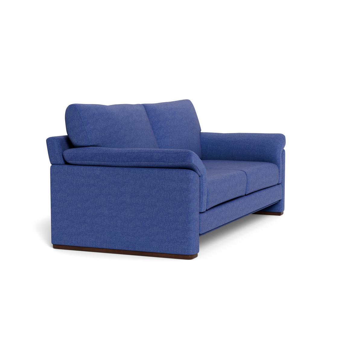 Heal's Paris II 3 Seater Sofa Brushed Cotton Cobalt Walnut Feet - Heal's UK Furniture – image 2