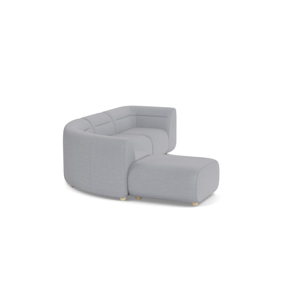 Heal's Lilli Left Hand Facing Curved Corner Sofa Brushed Cotton Pewter Natural Ash Feet - Heal's UK Furniture – image 2