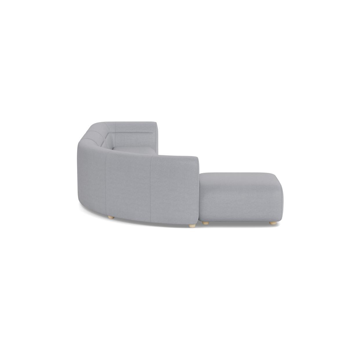 Heal's Lilli Left Hand Facing Curved Corner Sofa Brushed Cotton Pewter Natural Ash Feet - Heal's UK Furniture – image 3