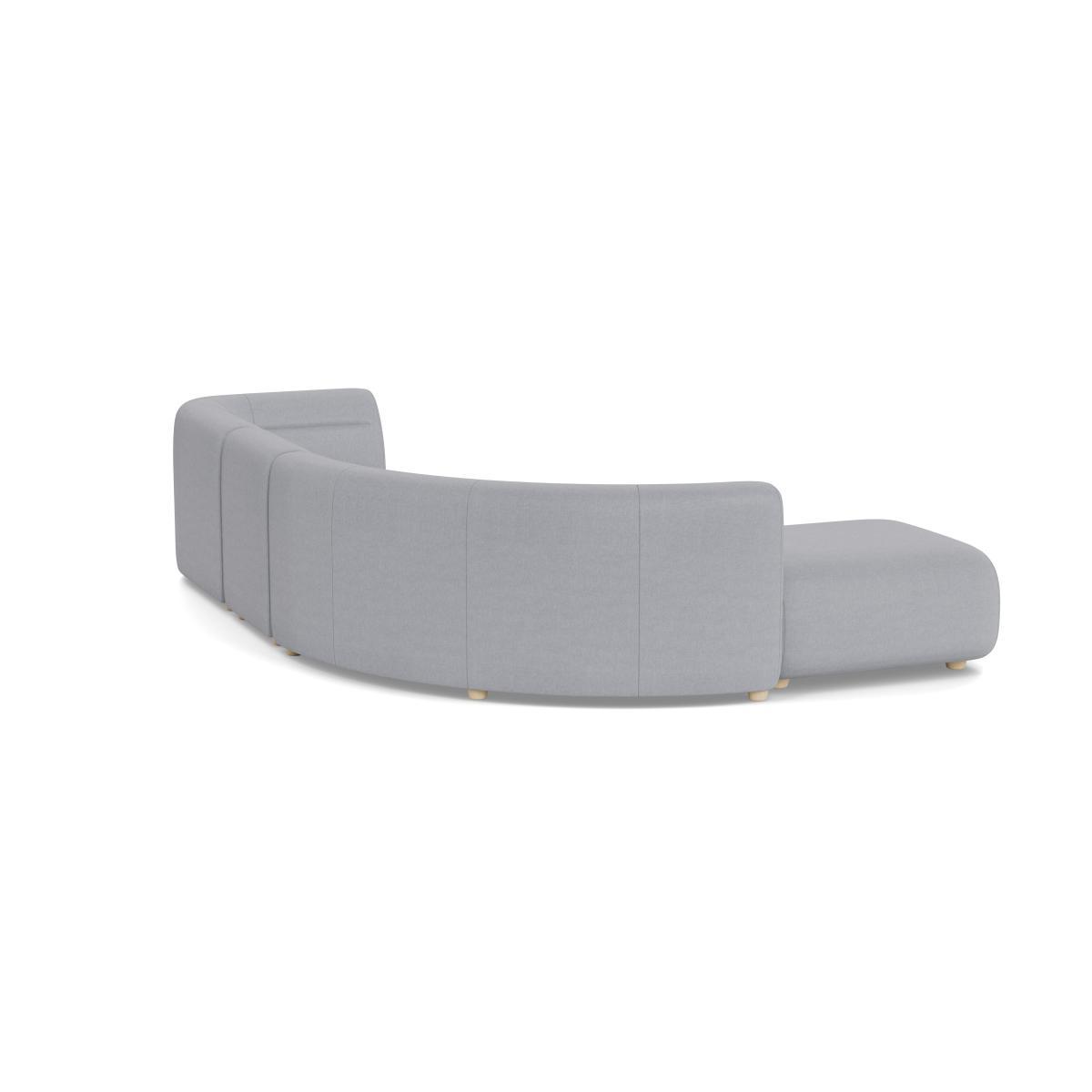 Heal's Lilli Left Hand Facing Curved Corner Sofa Brushed Cotton Pewter Natural Ash Feet - Heal's UK Furniture – image 4
