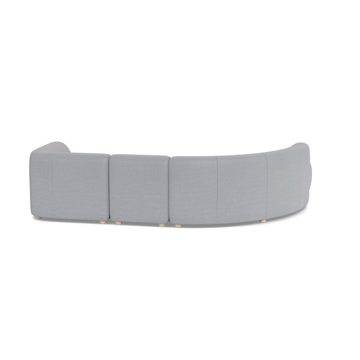 Heal's Lilli Left Hand Facing Curved Corner Sofa Brushed Cotton Pewter Natural Ash Feet - Heal's UK Furniture – image 5